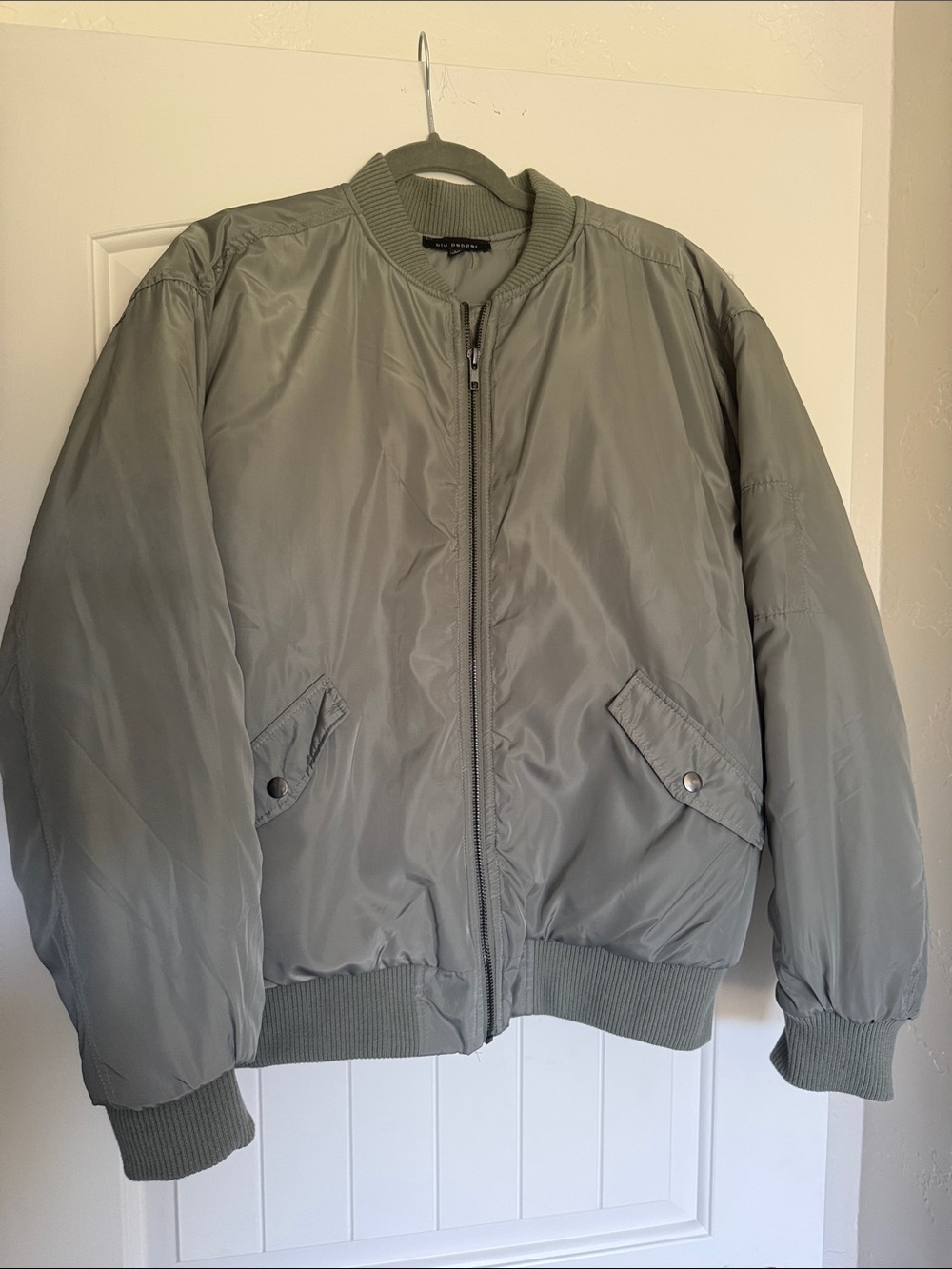 Blu Pepper sage green bomber jacket